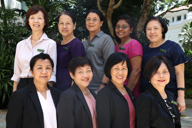  ​The SPEMs facilitate patient experience at
various touchpoints in SGH. Sister Phuah is front row, first from left.  