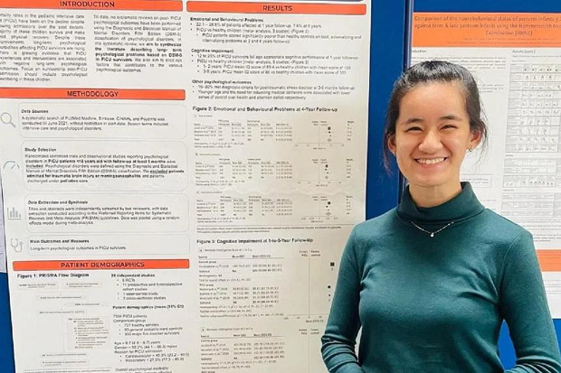  ​Duke-NUS Medical School graduate, Dr Michelle Ko, presenting her research on the long-term psychological effects of paediatric intensive care unit admission on young patients. PHOTO MICHELLE KO 