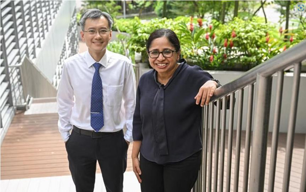  ​Associate Professors Bee Yong Mong (left) and Rinkoo Dalan worked on the project using HealthVector Diabetes to predict the risk of CKD onset in diabetes patients over three years. ST PHOTO SHINTARO TAY 