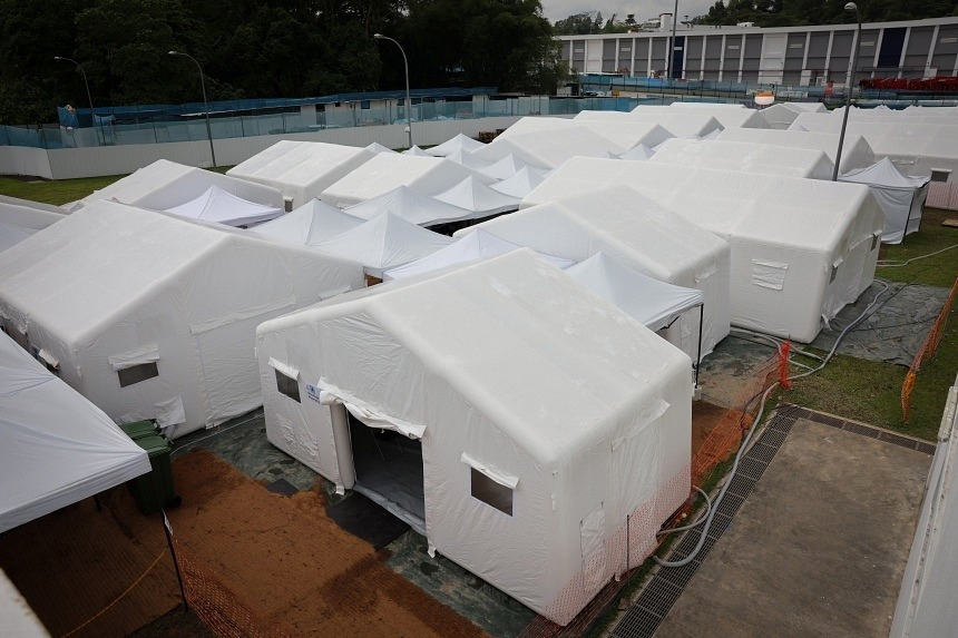  ​When deployed, a team of 33 medical, technical and administrative personnel will head to the crisis site to set up a facility akin to a field hospital. ST PHOTO ONG WEE JIN 