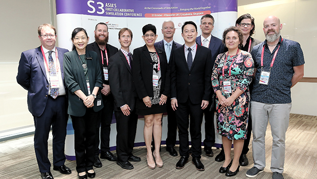  ​GOH Dr Lam Pin Min, Assoc Prof Fatimah Lateef and overseas speakers at the S3 Conference, which brings together more than 400 healthcare practitioners, medical simulation technology specialists and industry partners from 11 countries.