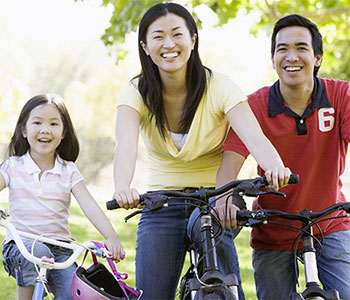 family cycling